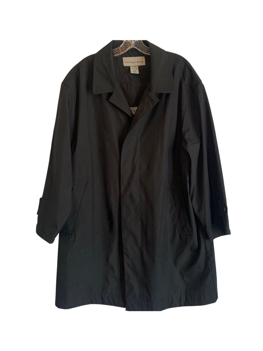 Cutter & Buck Mens Sz Large Raincoat Lightweight Dress Black Professional Wind